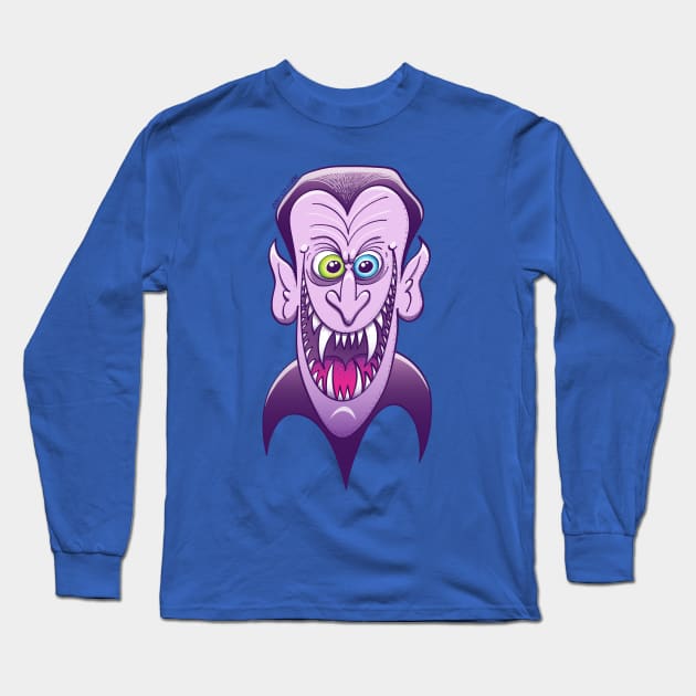 Evil Dracula laughing maliciously Long Sleeve T-Shirt by zooco